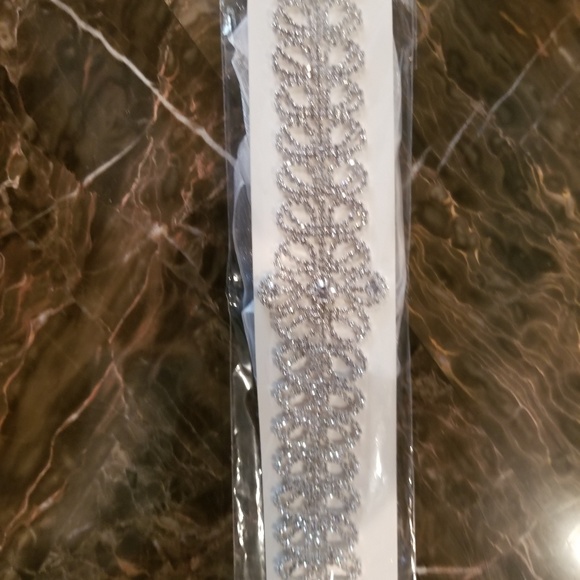 Silver sparkling belt from David\'s Bridal